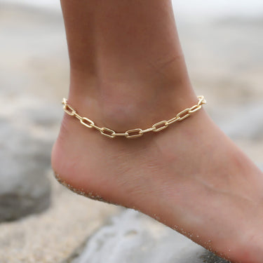 Gold Paper Clip Anklet
